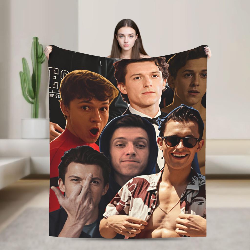 Tom Holland Warm Blanket For Living Room Funny Throw Blanket Spring Travel Car Flannel Bedspread