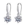 Fine Jewelry 925 Sterling Silver Earrings Inlaid with Zircon Crystal Flower Earrings Charm Jewelry for Women Gift Engagement