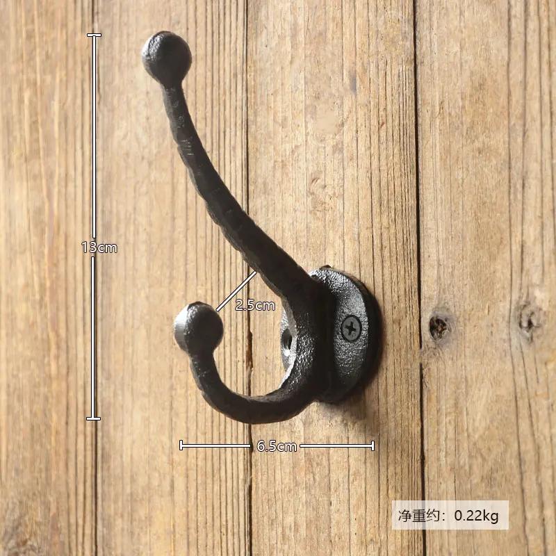 Retro Iron Art Cast Iron Hook Courtyard Garden Outdoor Wall Decoration Clothing Store Clothing Hat European Style Clothes-hook