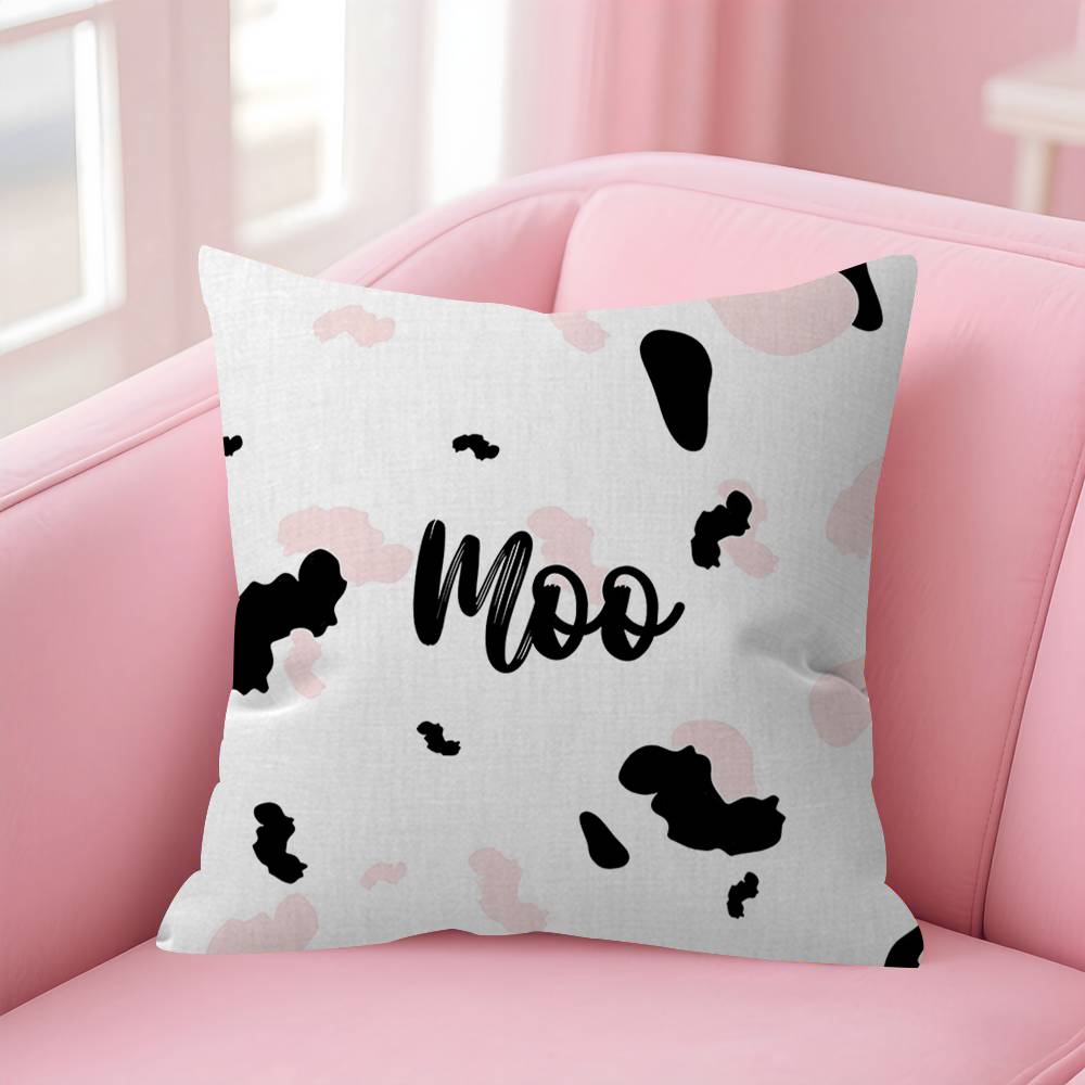 Black And White Cow Print Cushion Cover Pillowcase Upholstery Sofa Throw Pillow Home Decor Pillowcas