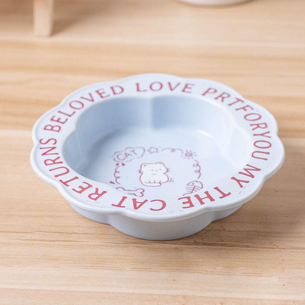 Non-slip Ceramic Pet Bowl Flower Shape Cat Feeding Dish Pet Canned Food Bowl  Feeding