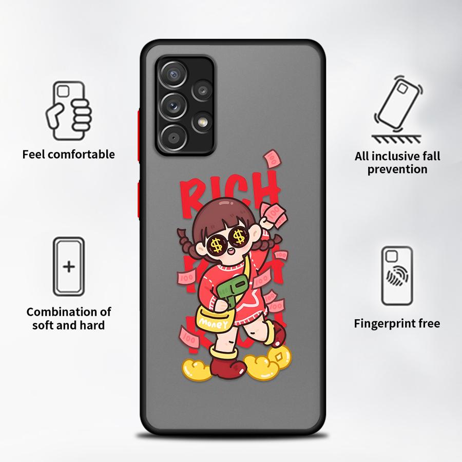 Phone Cover Case for Samsung Galaxy A35 A52S A72 A73 A33 A53 A14 A23 A16 A15 A17 A52 A34 A36 A56 A55 A54 Cartoon Cute Character