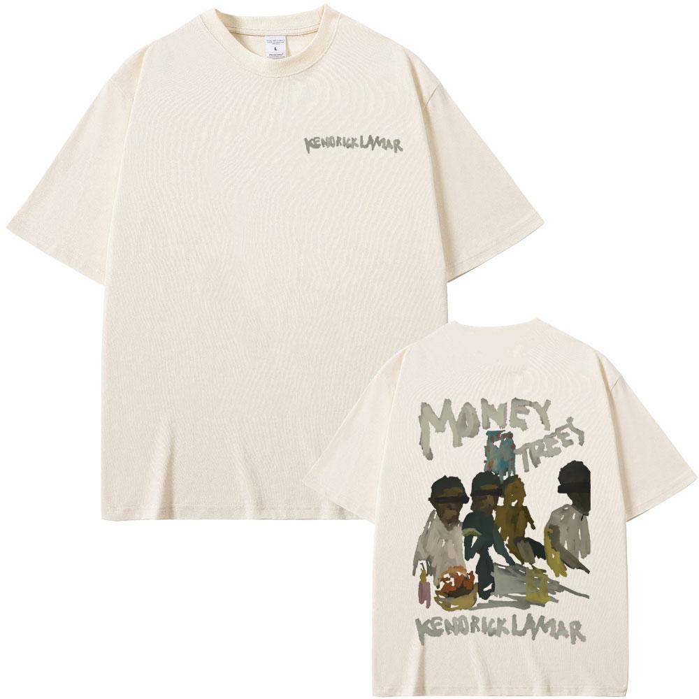 New Hot Sale Rapper Kendrick Lamar Good Kid Money Trees T-shirts Men Hip Hop Vintage Oversized Tshirt Male Pure Cotton T Shirts
