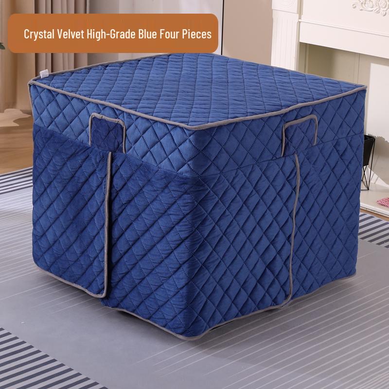 Plush Quilted Heated Fire Pit Table Cover: Winter-Ready Warm Blanket for Square Tables