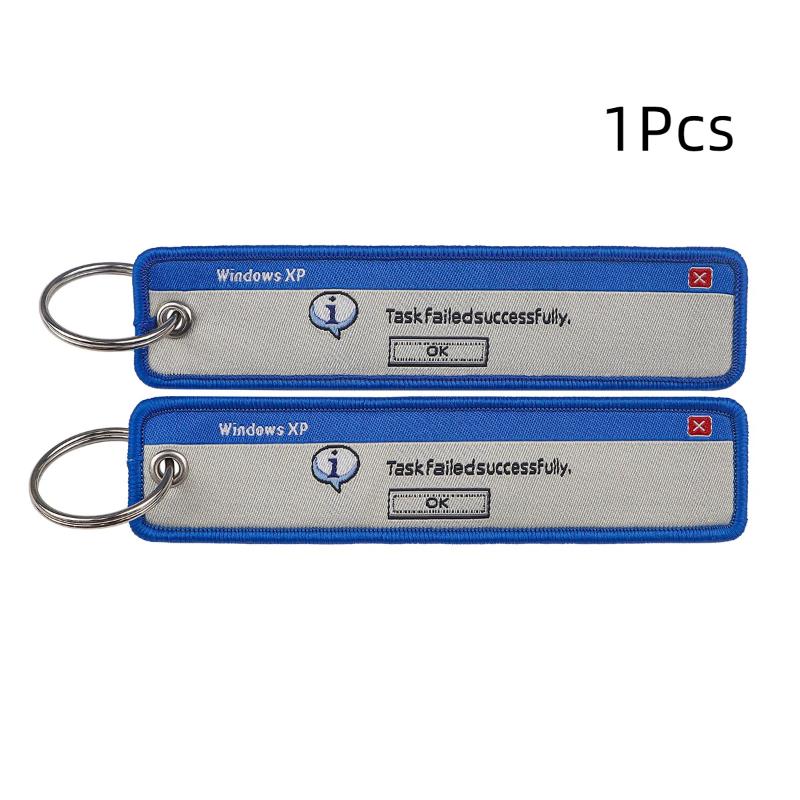 Warning Sign Embroidery Funny Quotes Key Fobs Key Tags Keychain For Motorcycle Cars Key Holder Jewelry Gifts