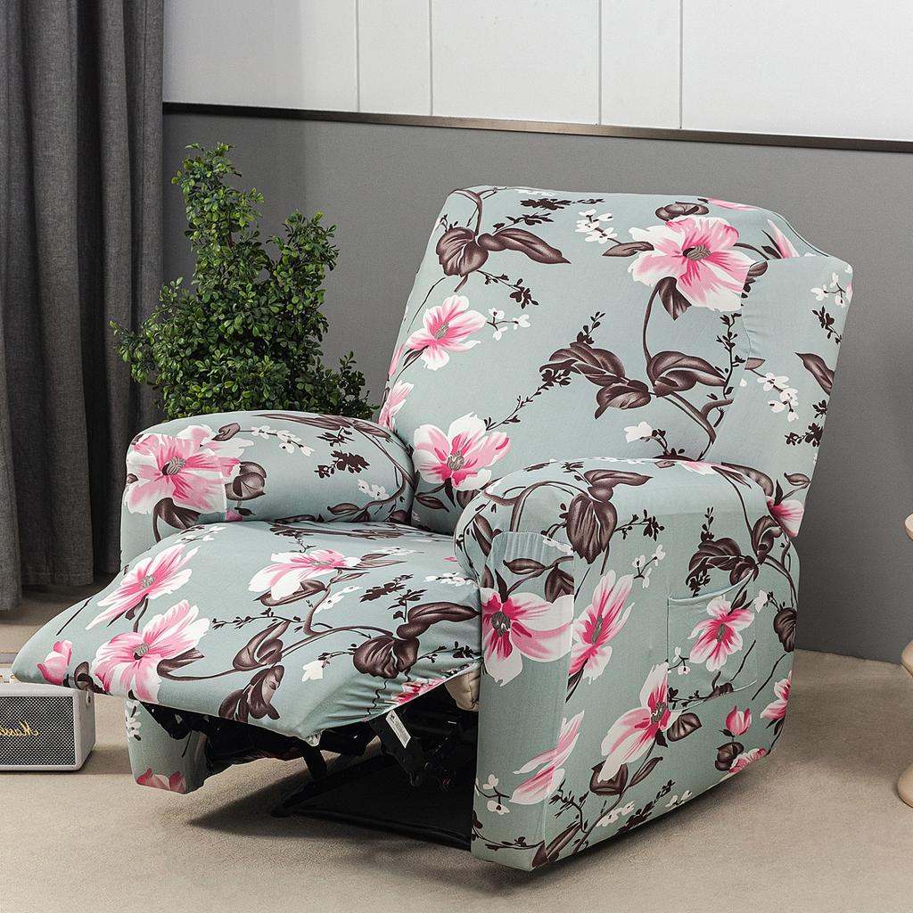Stretch Recliner Chair Cover 4-Pieces Soft Recliner Chair Slipcover 1-Seater Sofa Couch Protector Home Decor Washable
