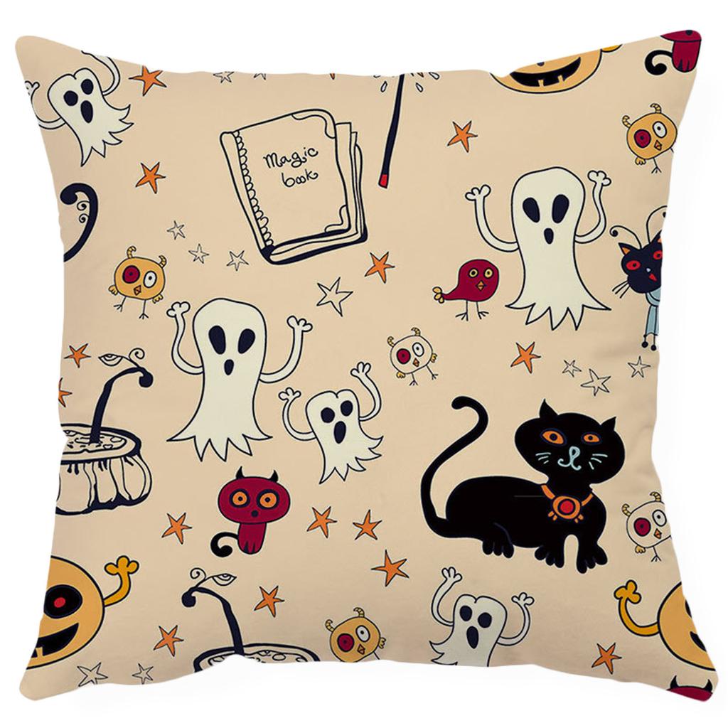 Halloween Pillowcase Cushion Case Home Decoration Short Plush Cushion Cover 18 18 Inches