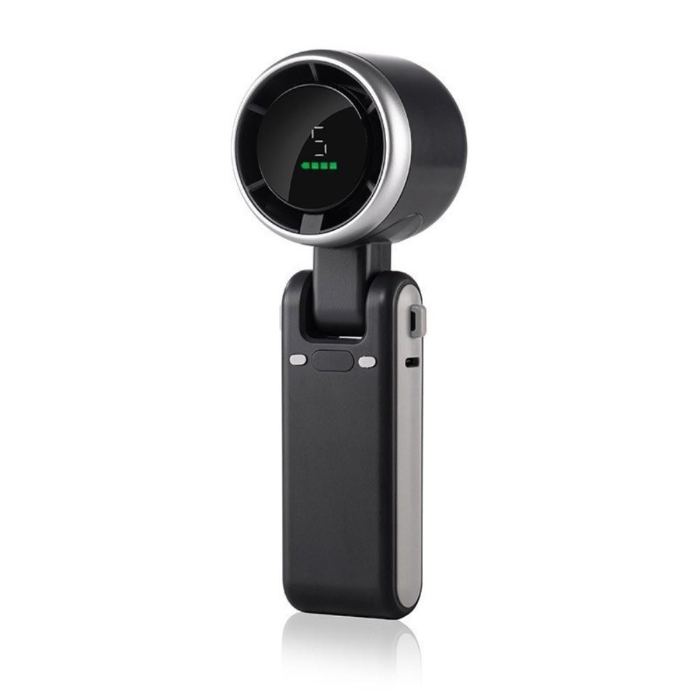 

180 Degree High Speed Turbo Fan 1200mAh Battery Desktop Fan Portable Hanging Neck Fan Travel чорний