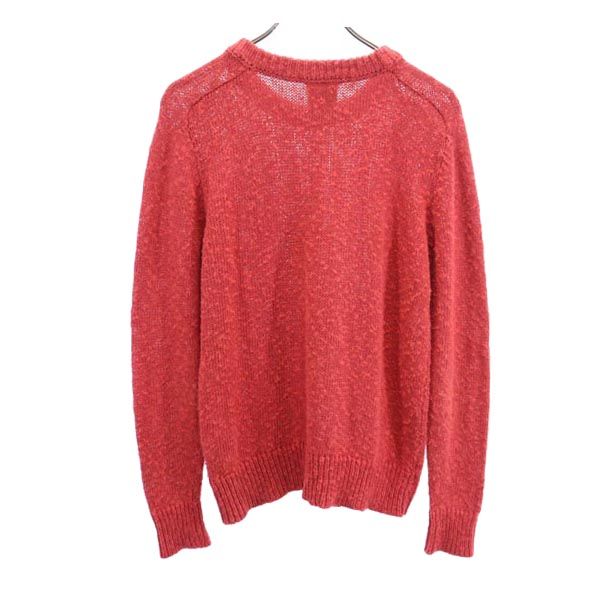 BARACUTA Linen Blend Long sleeve cotton knit L Red series sweater Men's Used