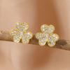 High-End Four-Leaf Clover Stud Earrings for Women