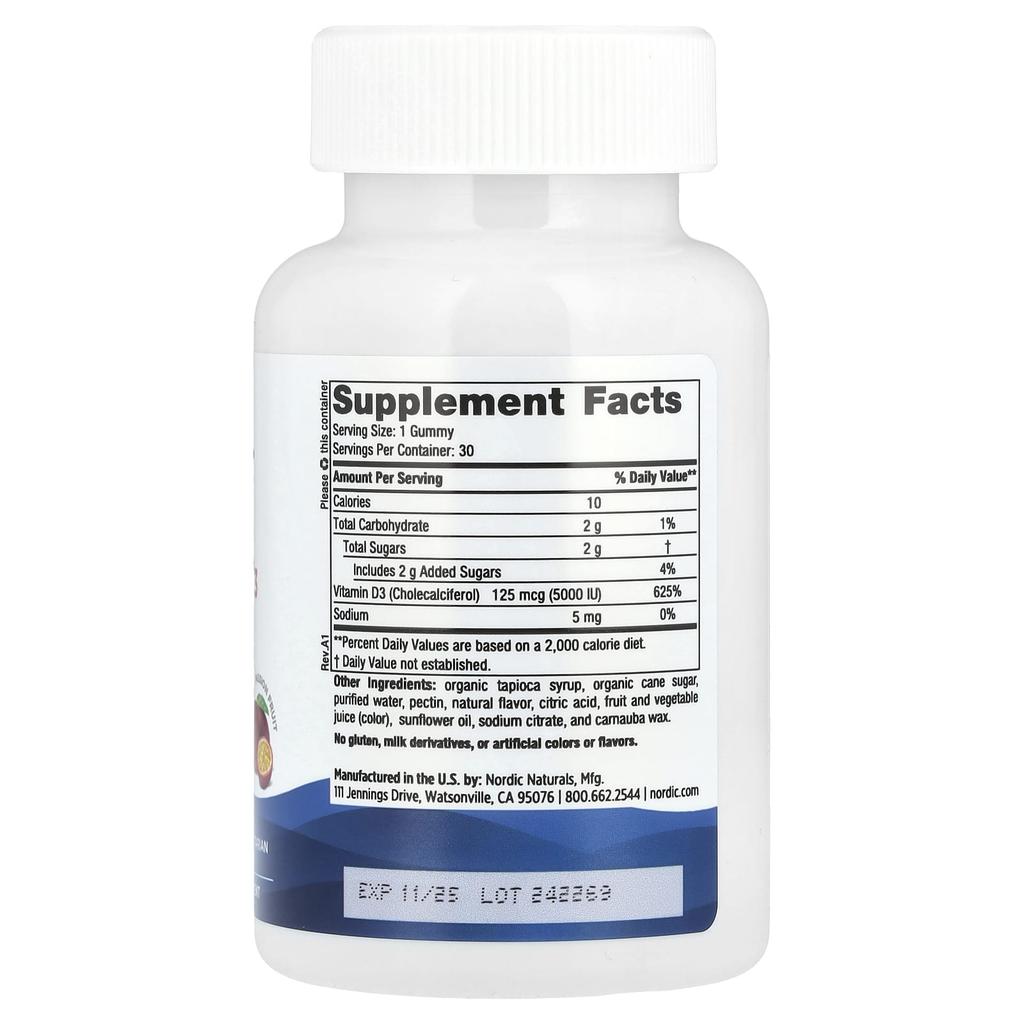 Vitamin D3 5000 Gummi Jelly, Passion Fruit, 30 Gummi Jelly