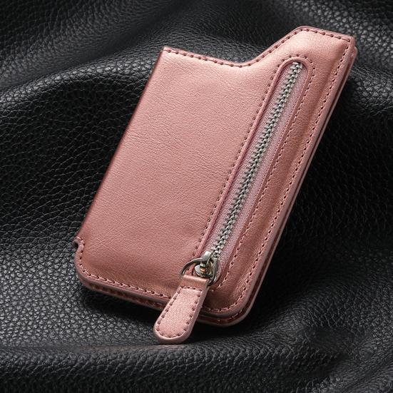Phone Card Holder Magnetic Snap Detachable Multifunctional Self-adhesive Non-slip Smartphone Stand Zipper Closure