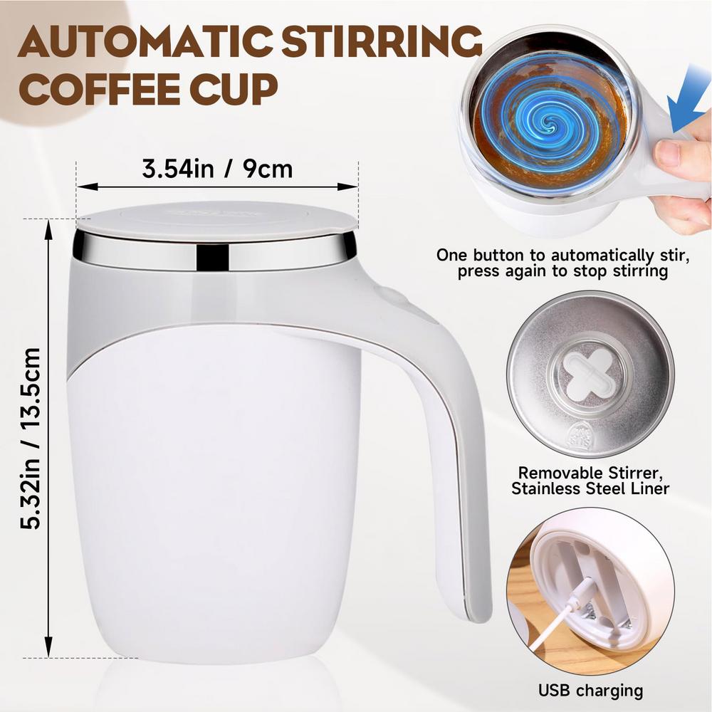 Magnetic Coffee Stirrer Mug Rechargeable Automatic Quiet Fast Stirring Speed Charge Coffee Cup Auto Mixing Mug With Lid For Milk