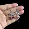 Gothic Sliver Color Stainless Steel Bowknot Nail-cross Moth Skull Head Asymmetric Dangle Earrings for Women Halloween Jewelry