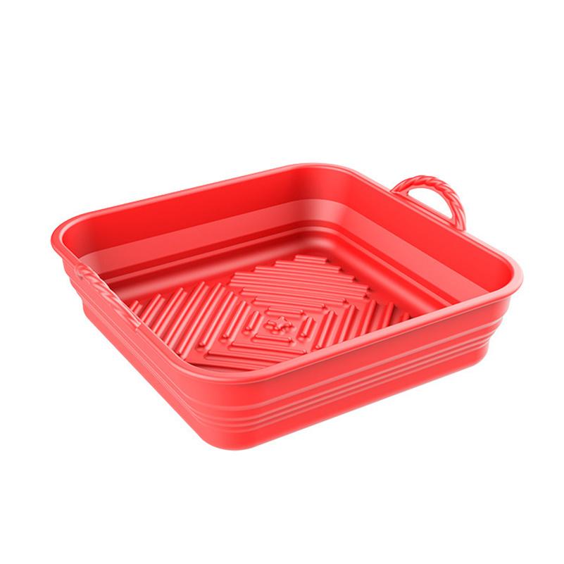 Air Fryer Silicon Basket About 20cm Round/square/rectangular Oven Baking Tray Foldable Reusable Silicone Pot Replacement Pan