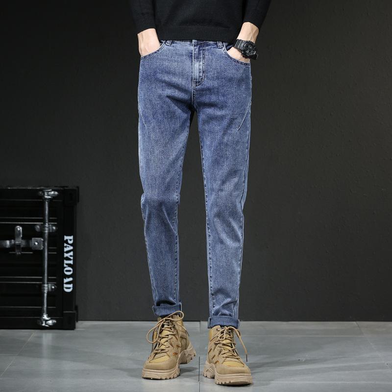 

Осень и зима плюс бархатные толстые джинсы мужские модные корейские версии модные облегающие повседневные универсальные длинные брюки 38