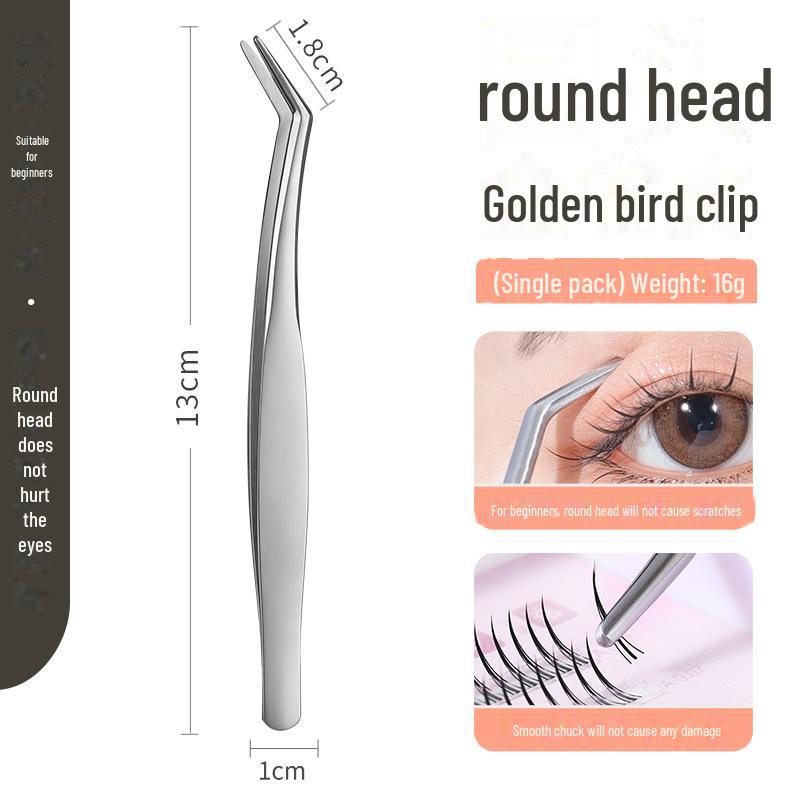 Goldfeder Falsche Wimpern Pinzetten Set - Grafting & Curling Beauty Tools