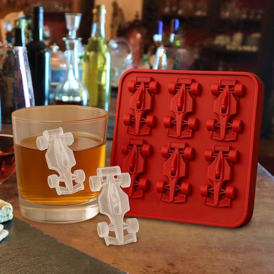 Racing Car Ice Mold Silicone Ice Tray for Whiskey Cocktails Juice BPA-Free Freezer Safe Family Gathering Essential