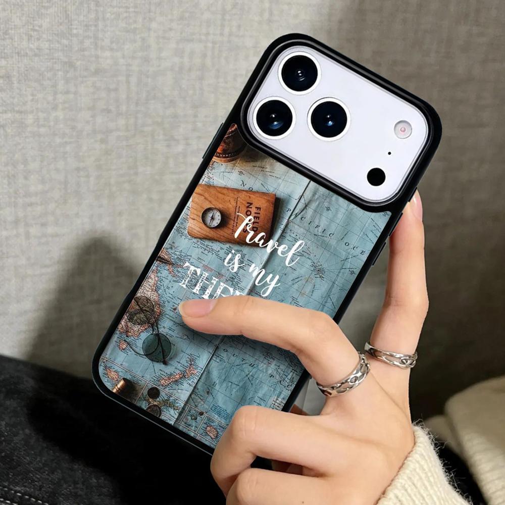 Capa Case for iPhone 17 Air 16 Pro Max 15 Plus 11 13 Mini 14 12 Back Phone Cover Travel inspiration