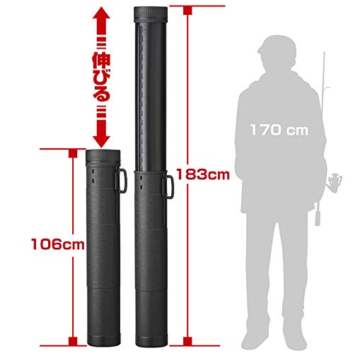 PROX Round Air Rod Case 18.5mm Diameter, 106-183cm, Black, PX937183K