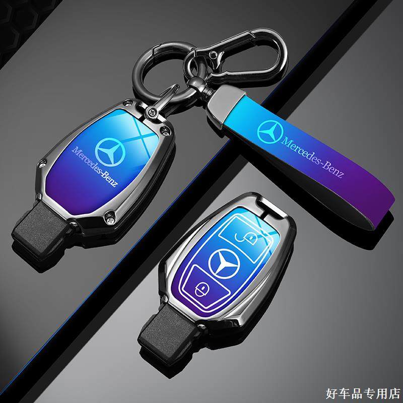 RPO5   Leather Car Key Case Fob for Mercedes Benz A B C S Class AMG GLA CLA GLC W176 W221 W204 W205 Suede Car Key Cover Bag