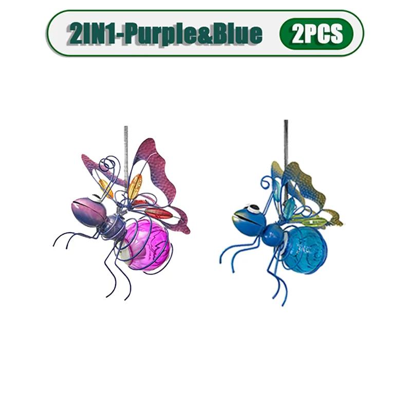 5PCS Solar-Powered Hanging Metal Ladybug Light  Garden Decor  Lady Sculpture with Bouncy Springs Summer Outdoor Art Decorations