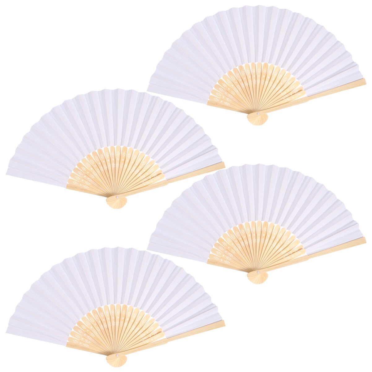 

NUOLUX Folding Fans, White, Plain, 7-inch (21cm), DIY Painting, Foldable, White, Formal Wear, Celebrations, Condolences, Unisex, Set of 4