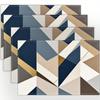4pcs/6pcs Autumn Elements Thanksgiving Halloween Holiday Decor Linen Placemats with Geometric Color Block 2D Flat Pattern Print. Gorgeous and Festive,