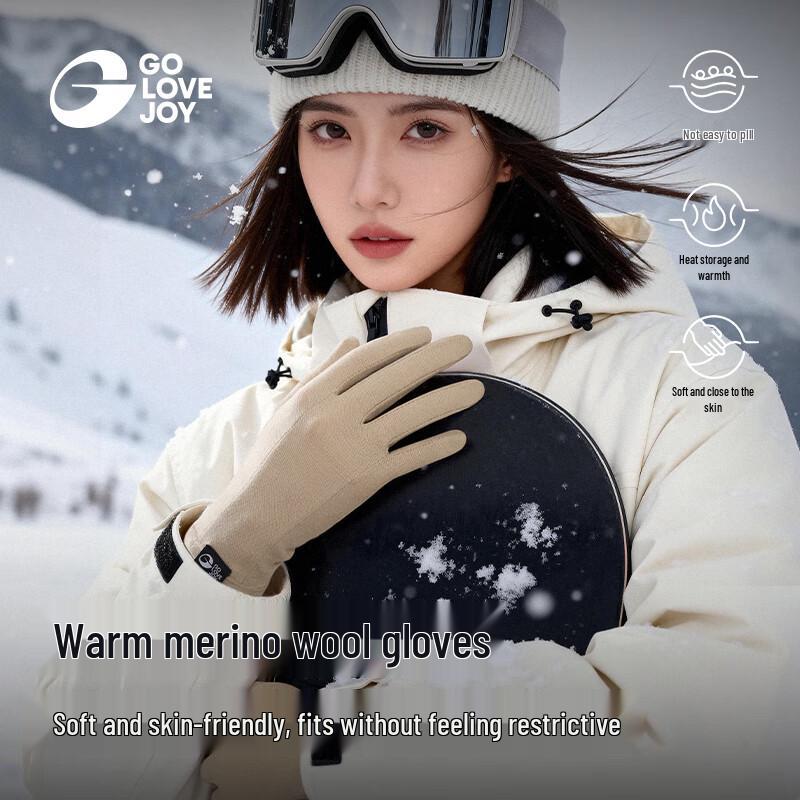 GOLOVEJOY Warm Sheep Wool Touchscreen Gloves L
