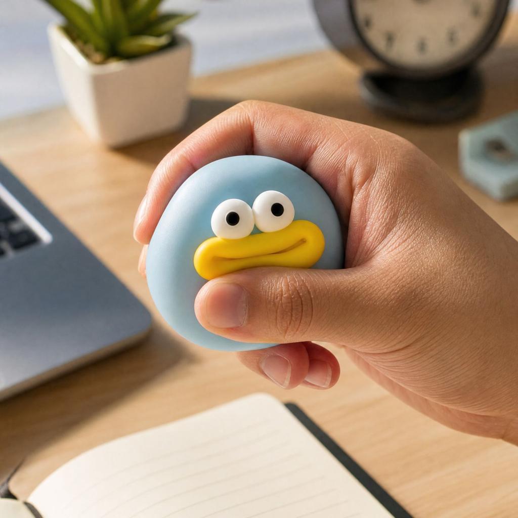 Novelty Ball Toy with 6 Random Face Designs for Kids and Adults