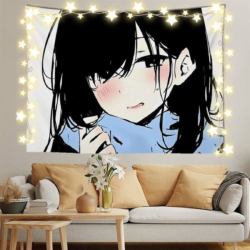 Kawaii Chibi Anime Girls Wall Tapestry Cute Decorative Bedroom Dormitory Decor Ideal for Girls' Room