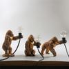 Harz Mini Gorilla Nachtlicht Schwarz Golden Tier Niedlichen Affen Tisch Lampe Schlafzimmer Kinderzimmer Dekor Urlaub Geschenke Lichter