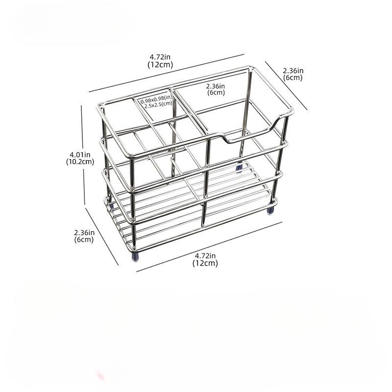 

Держатель для зубных щеток из нержавеющей стали Современный органайзер для ванной Подставка для зубных щеток Металлический держатель для щеток с защитой от ржавчины и дренажными отверстиями