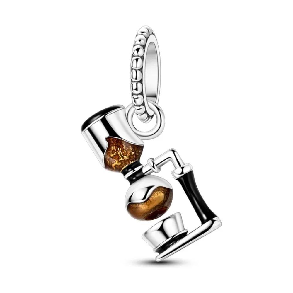 Pingentes de Xícara de Café em Prata de Lei 925 para Fazer Joias DIY Pulseira Colar Pingente Feminino Joia Fina Presente