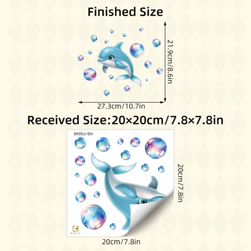 

Under the Sea Wall Stickers Glow-in-the-Dark Dolphin Bubbles Creates Magical Ocean Theme in Room, Nursery or Playroom, Removable