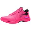 Li Ning  Fabric Cushioning Slip Resistant Abrasion Resistant Low Top Badminton Shoes Unisex Fluorescent Fruit Pink AYAS018-1
