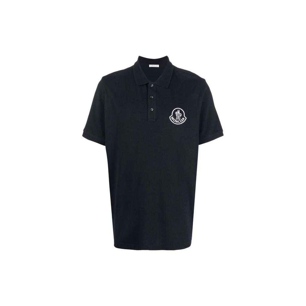 Moncler SS23 Logo Embroidered Cotton Casual Short Sleeve Polo Shirt Men Polo Shirts Dark-Blue H10918A000048455677X