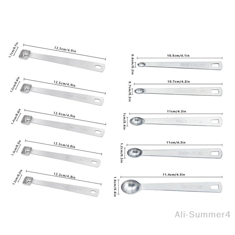 5Pcs/Set Stainless Steel Small Measuring Spoons Seasoning Dry And Liquid Ingredients Kitchen Accurate Cooking Gadgets