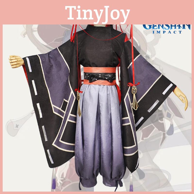 Original Genshin Impact Black Main Cosplay Costume Set Polyester Fabric Game Theme Characters)