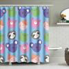 Kawaii Animal Pattern Shower Curtain Bright Colors Decorative Home Bathroom Accessories Blue With Bears Frogs Size: 180Cm X 245C