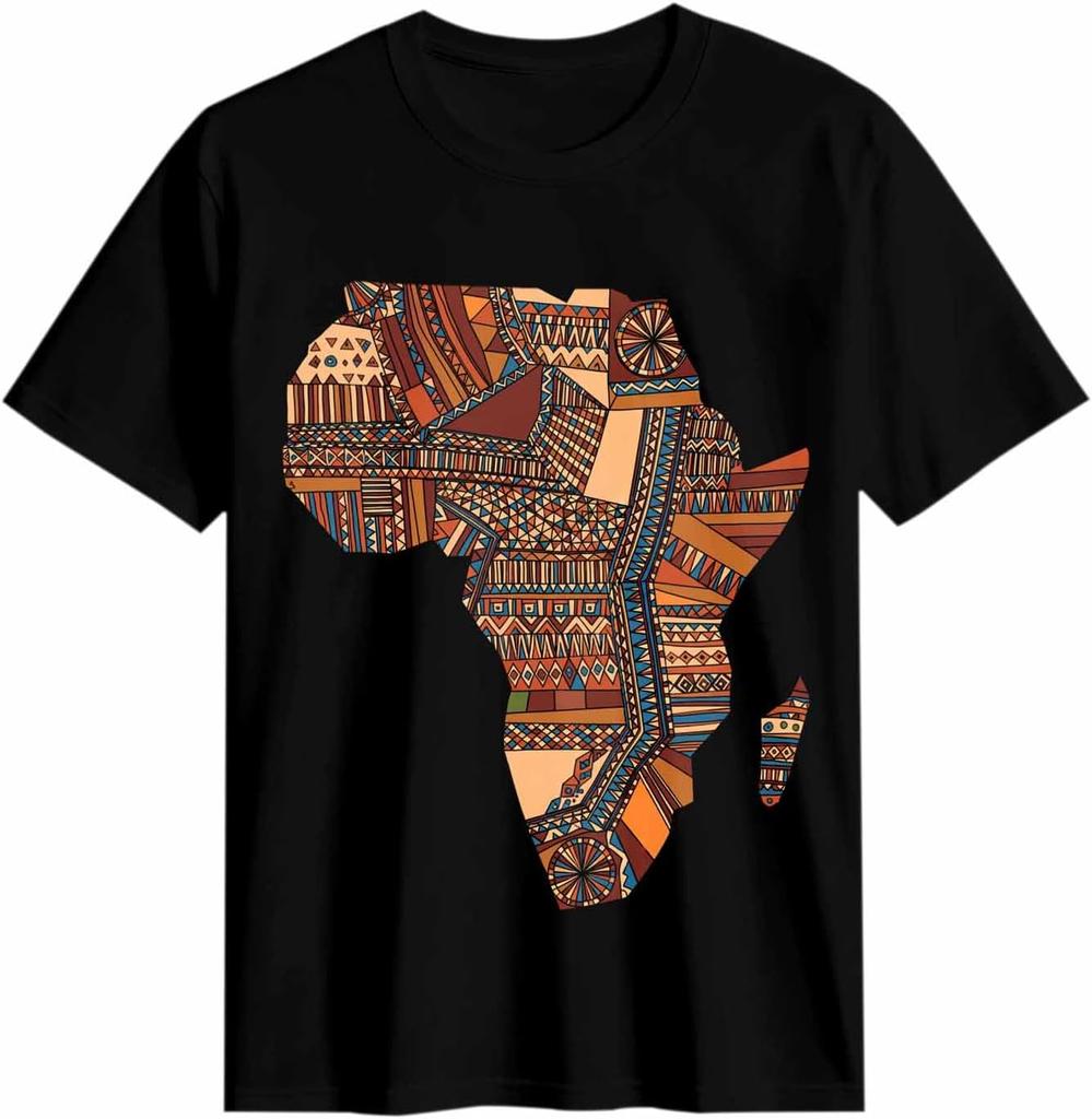 African Continent Pattern Graphic T-shirt