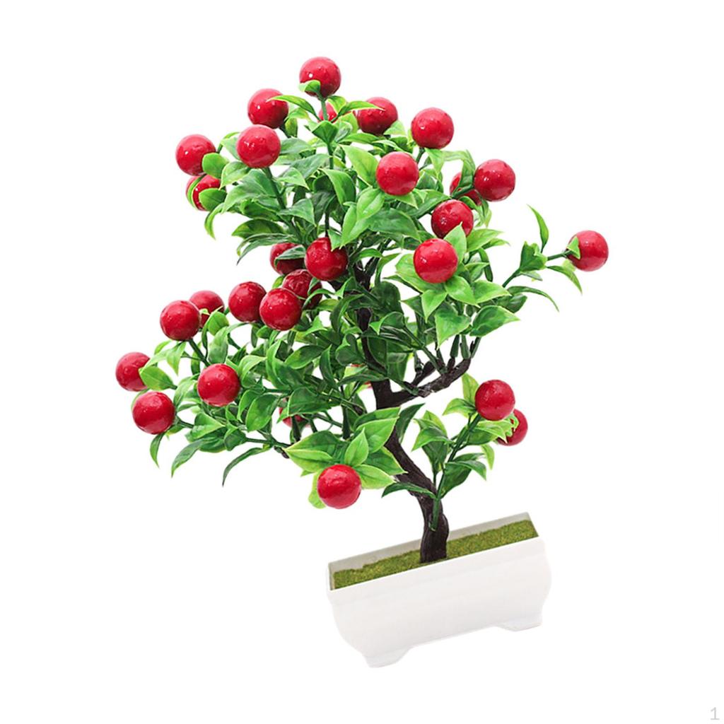 Artificial Fruit Tree Bonsai Pot Plants Ornament Realistic PP Material Table Centerpiece for