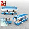 238 PCS Sluban 0330 City Series Single Decker Bus Car Model Children Educational Building Block Brick Toys