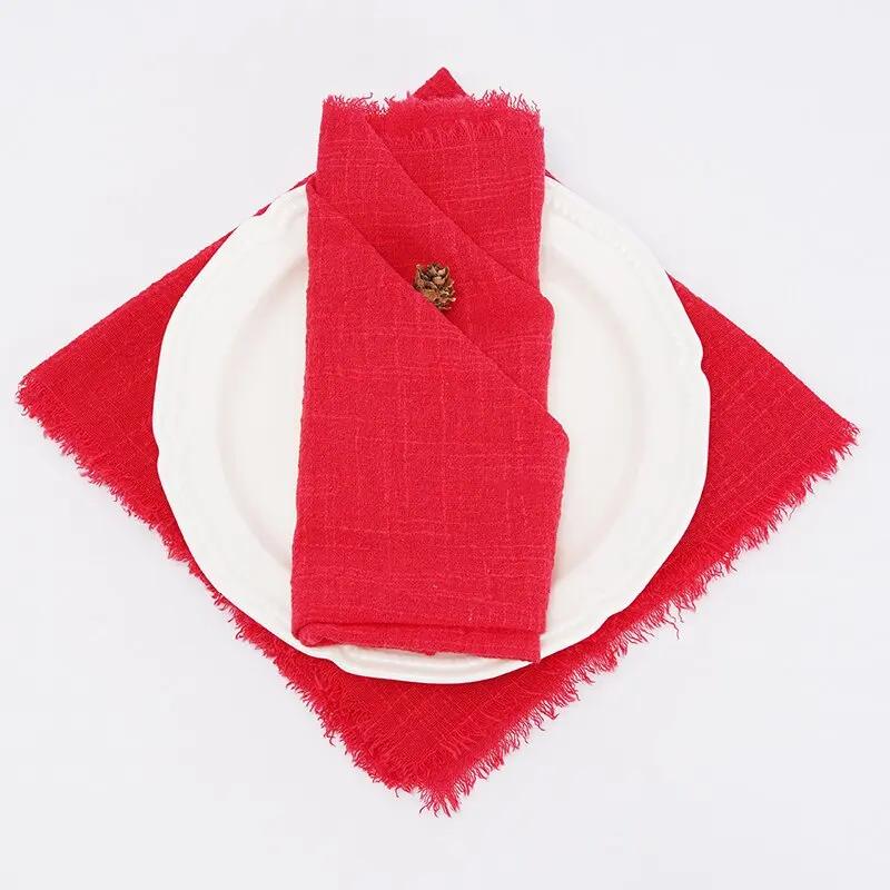 

24 шт. салфеток с бахромой бежевого цвета 16 x 16 дюймов, хлопковая салфетка ручной работы для свадеб, вечеринок, детского душа, ресторанных украшений