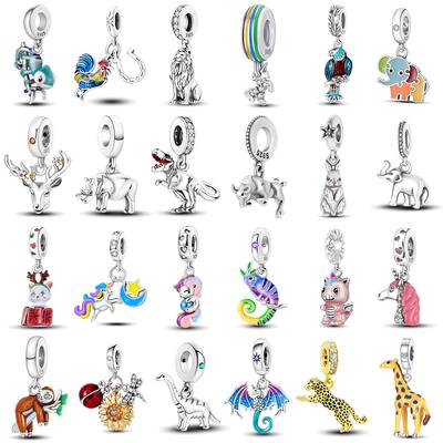 Dora Copper Plated 925 Silver Beaded Accessories Diy roztomilý zvířecí náramek náhrdelník s přívěskem dárek