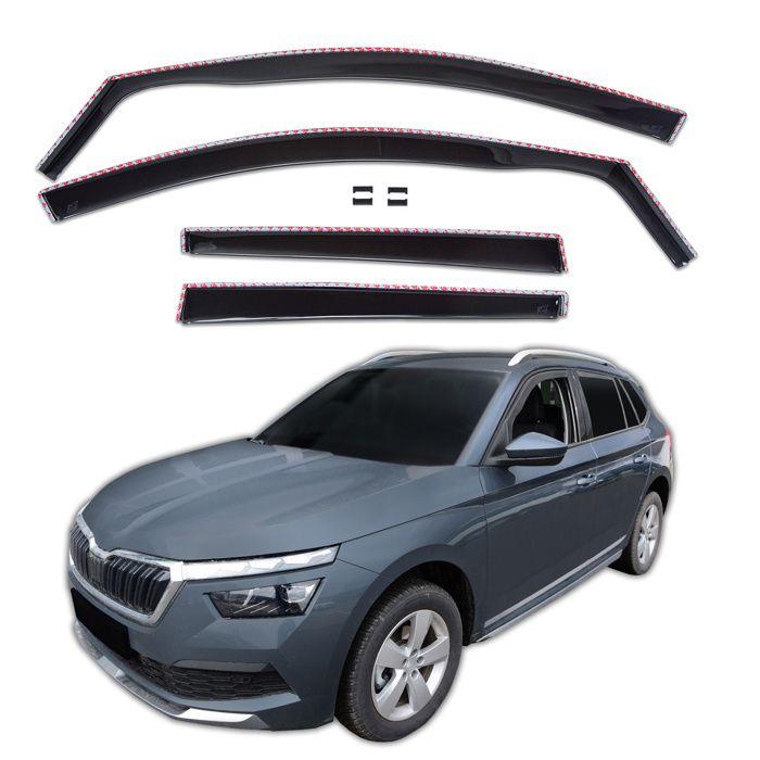 Déflecteurs d'air - SCOUTT - GP - Fumé - Installation facile - Pour Skoda Kamiq 2019+
