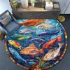 Ocean Fishes Round Area Rug,Carpet Rug for Living Room Bedroom Sofa Playroom Decor,Non-slip Floor Mat