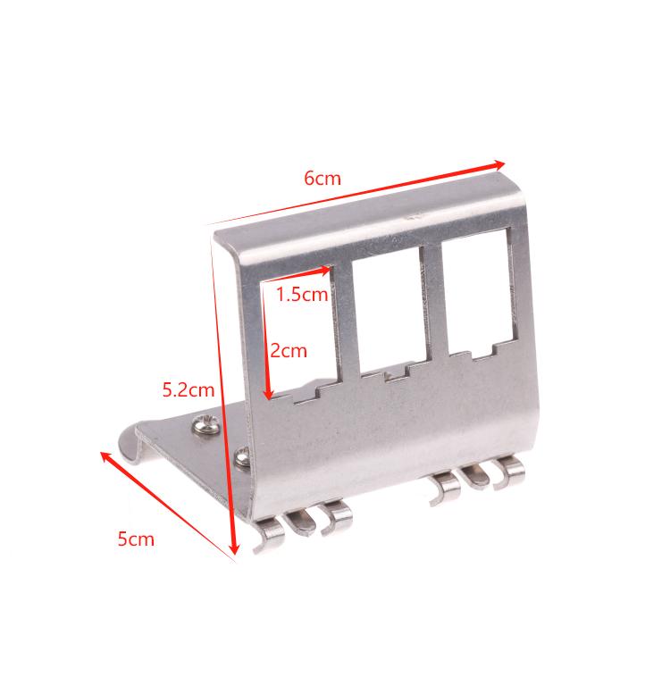 Rj45 3Ports Din Rail Keystone Adapter Jack Holder Network Pass-Through Fixed Rail Auxiliary Tool