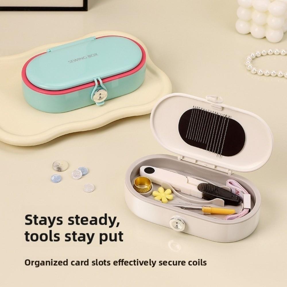Portable Mini Sewing Box Set Dopamine Home Sewing Box Magnetic Needle Thread Box  Family