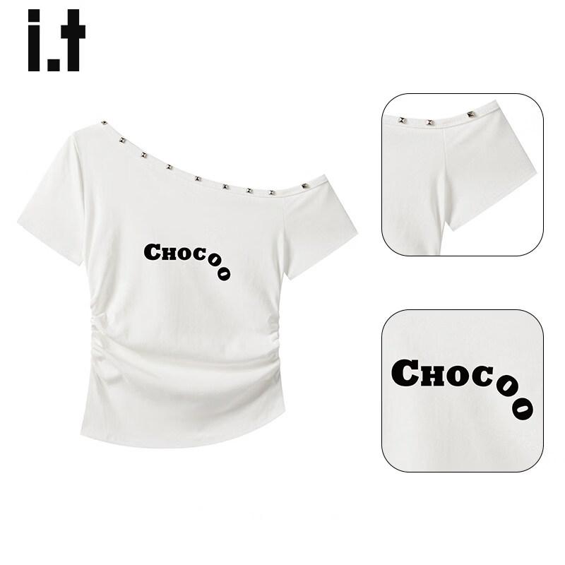 CHOCOOLATEit Women s Asymmetric Off-Shoulder T-shirt M белый